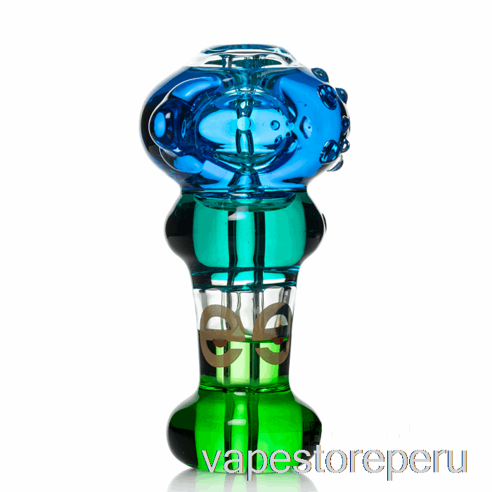 Vape Desechable Cheech Glass Triple Cuchara Congelable Pipa De Mano Azul / Verde Azulado / Verde